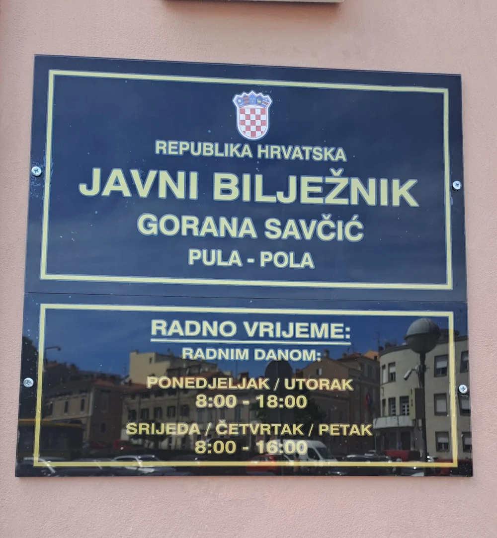 Javni bilježnik Gorana Savčić