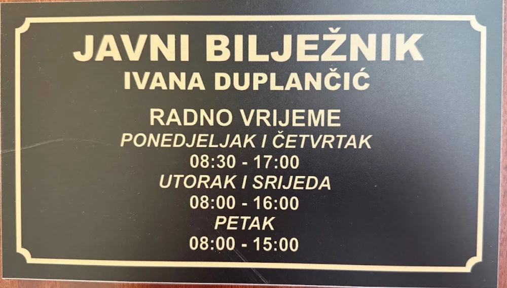 JAVNI BILJEŽNIK IVANA DUPLANČIĆ - 2
