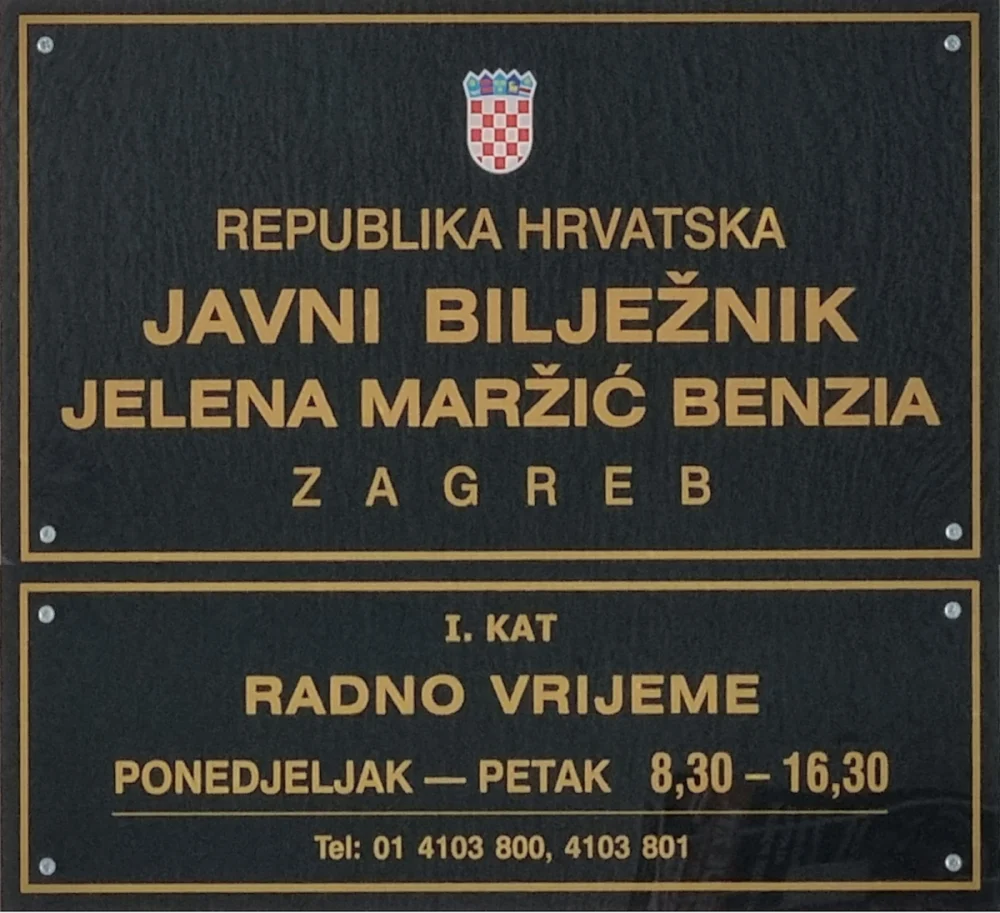 Javni bilježnik Jelena Maržić Benzia