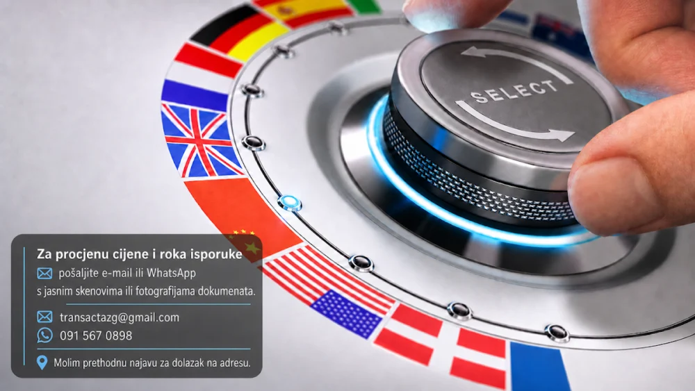 SUDSKI TUMAČ za engleski, francuski, njemački i srpski jezik, Transacta vl. Srđan Telenta