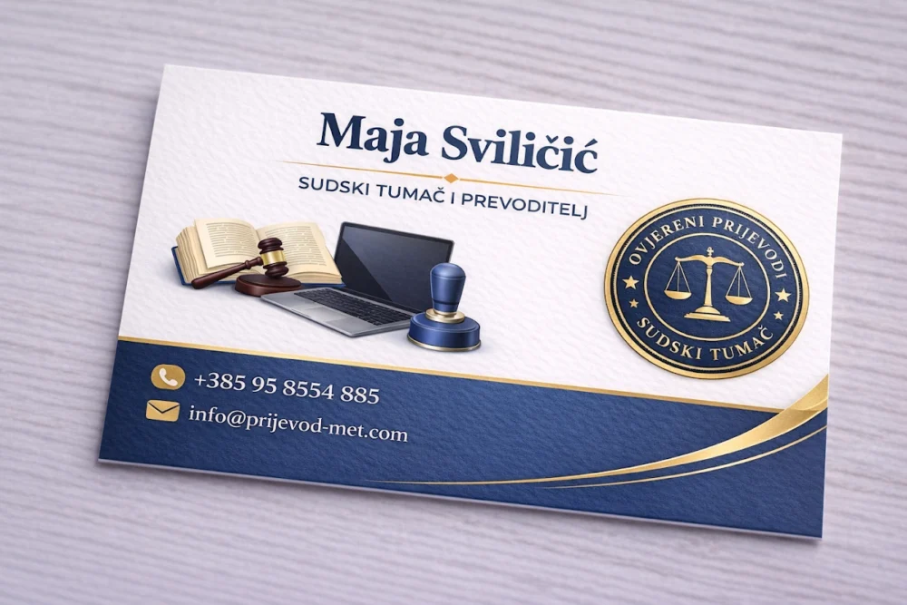 Sudski tumač za engleski, njemački, talijanski, ruski i dr. jezike